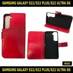 Leather Wallet Flip Book Case For Samsung Galaxy S22/S22+/S22 Ultra 5G Slim Fit and Sophisticated in Look